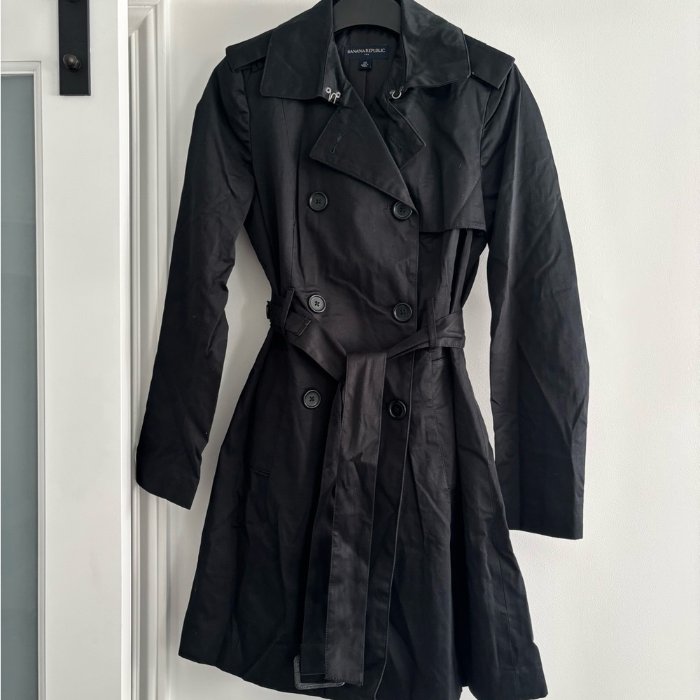 Banana Republic Classic Black Trench Coat
